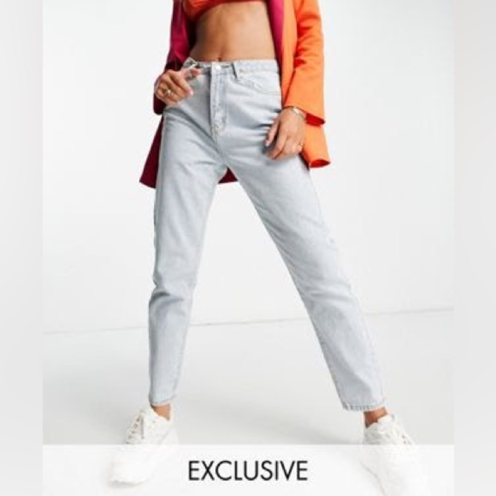 ASOS Misguided Riot Mom Jean in Light Blue